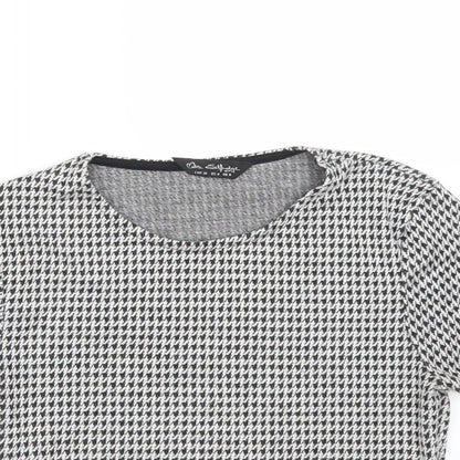 Womens UK Size 8 Miss Selfridge Multicoloured Cropped T-Shirt