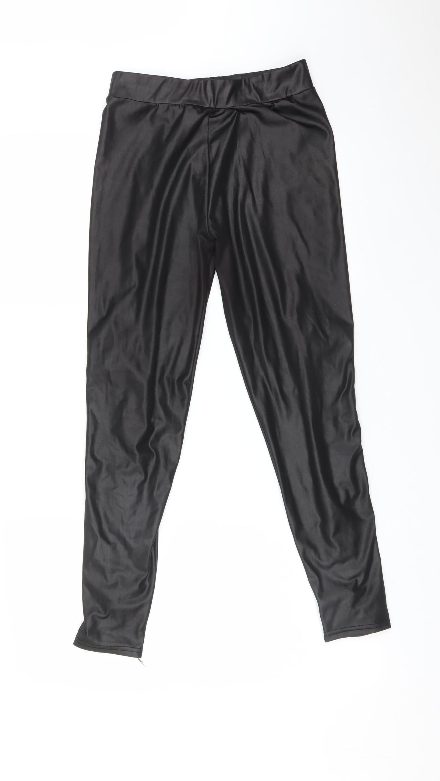 Womens UK Size L Preworn   Black Leggings