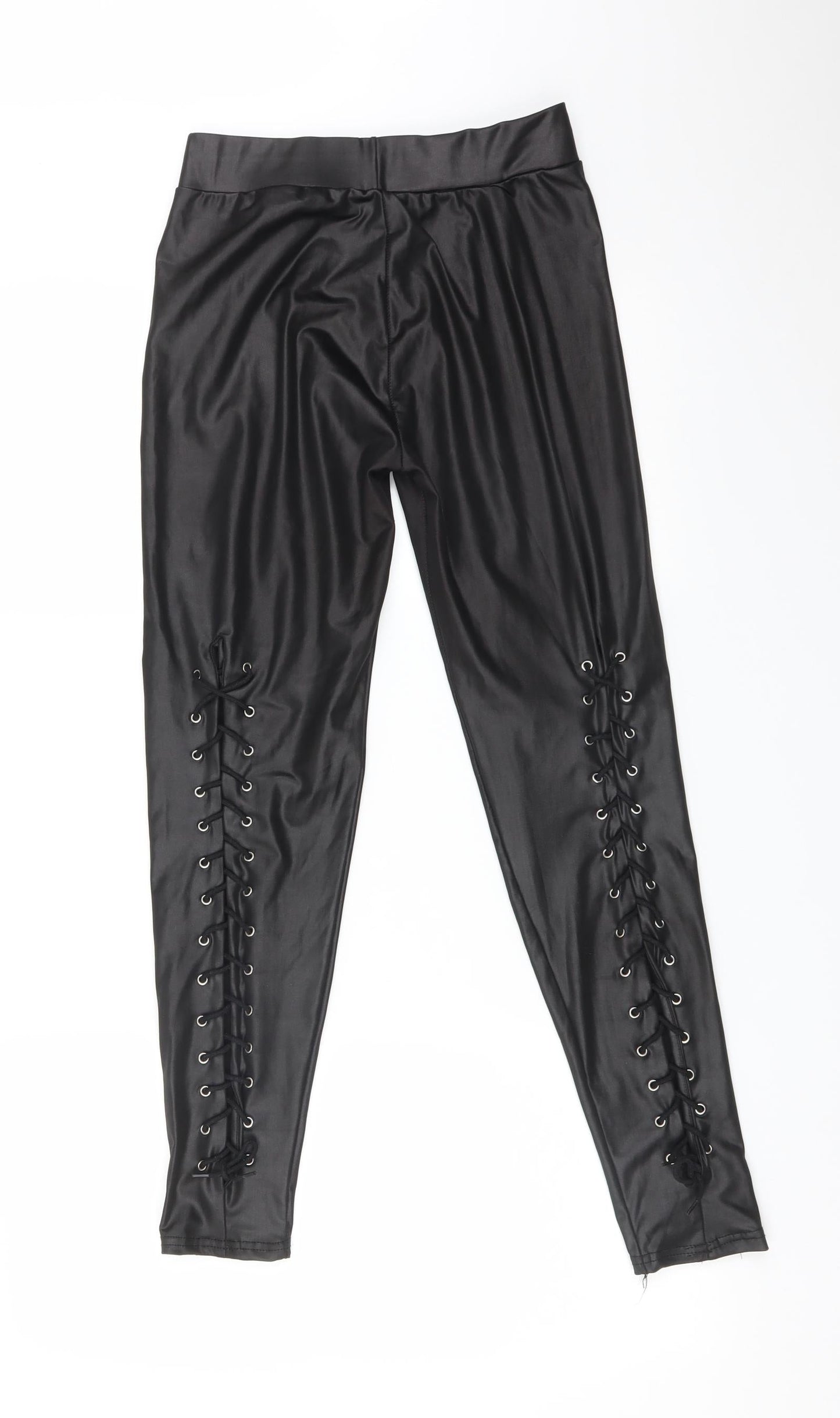 Womens UK Size L Preworn   Black Leggings