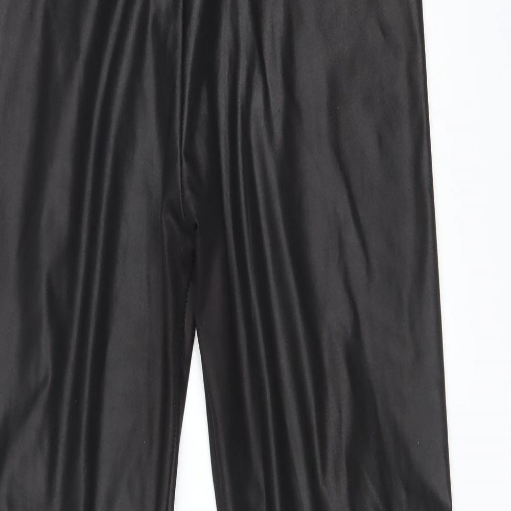 Womens UK Size L Preworn   Black Leggings