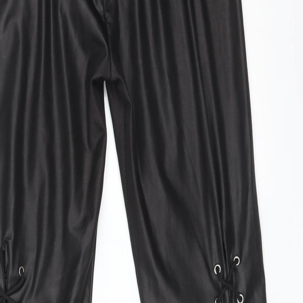 Womens UK Size L Preworn   Black Leggings