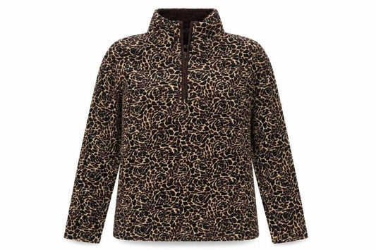 Front view of Dash women’s multicoloured animal print jumper, size UK 10