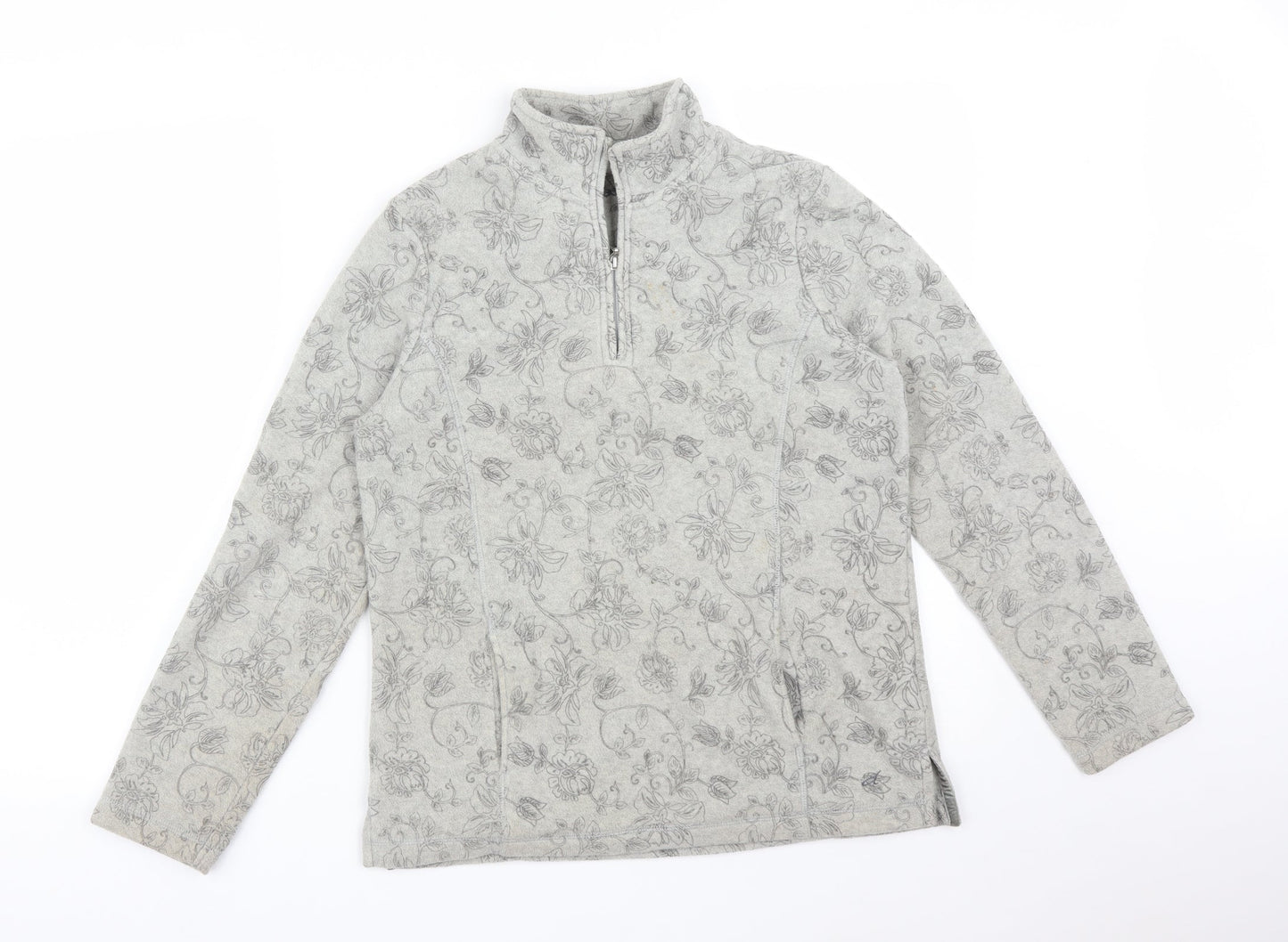 DASH Womens Grey Floral  Pullover Jumper Size 10