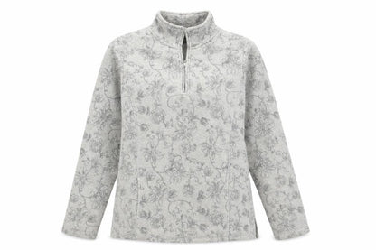 Front view of Dash women’s grey floral jumper, size UK 10