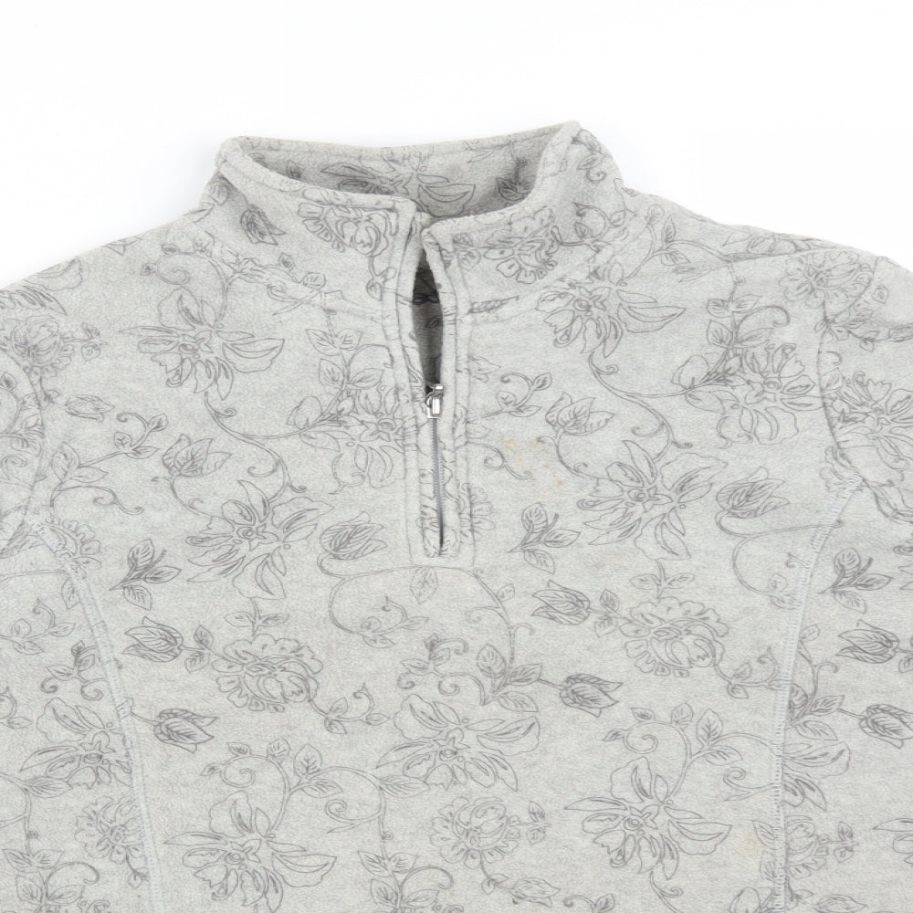 DASH Womens Grey Floral  Pullover Jumper Size 10