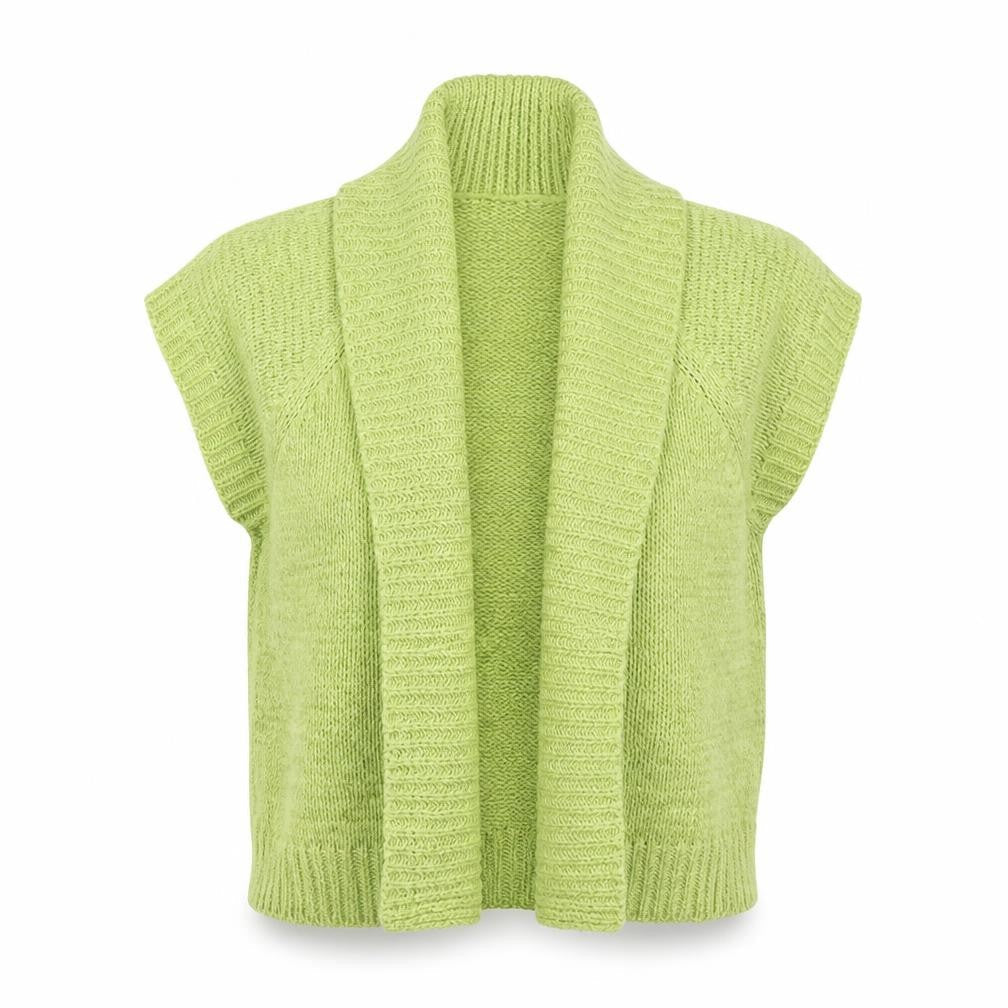 Front view of Tu women’s green cardigan jumper, size UK 10