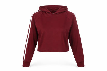Front view of Missguided women’s red pullover hoodie, size S
