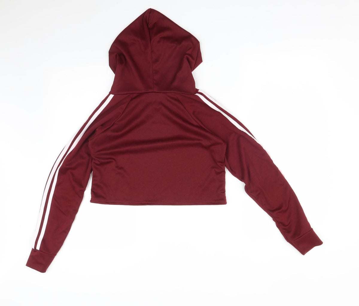 Back view of Missguided women’s red pullover hoodie, size S
