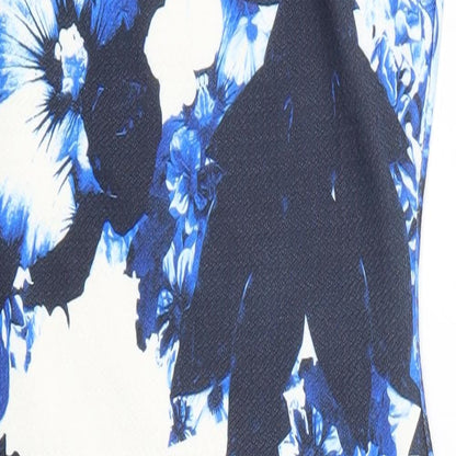 River Island Womens Blue Floral  Bodycon  Size 8
