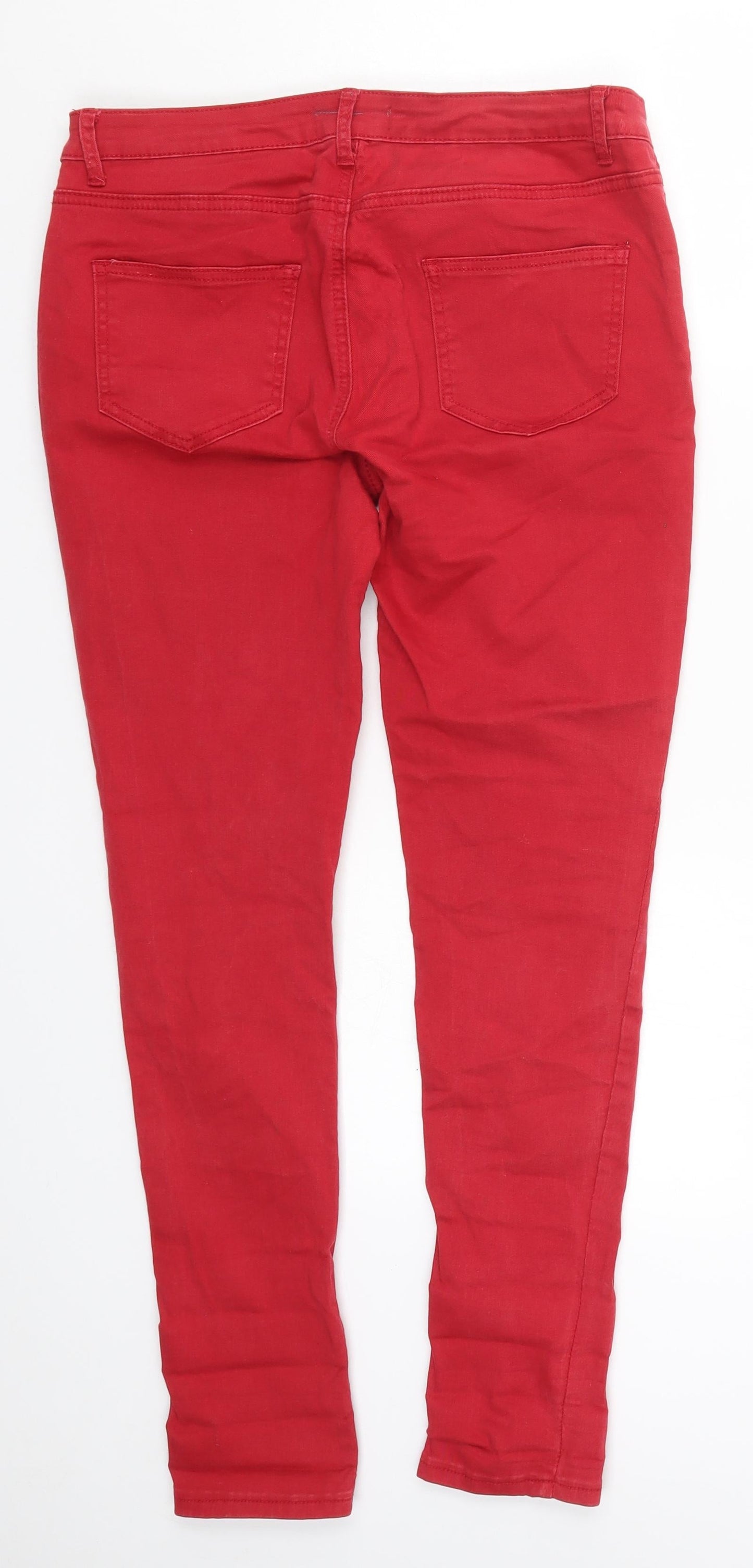 Ystatis Womens Red  Denim Skinny Jeans Size 32 in L27 in