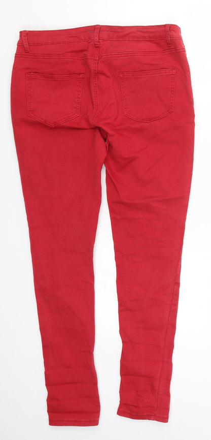 Ystatis Womens Red  Denim Skinny Jeans Size 32 in L27 in