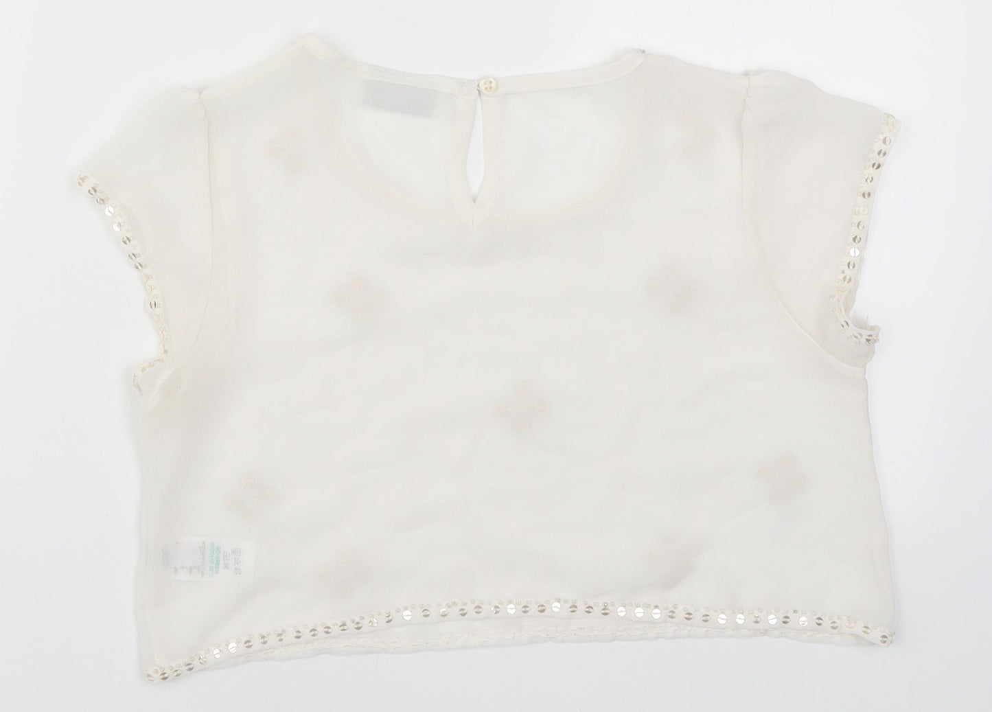 Matalan Girls White   Cropped T-Shirt Size 12 Years