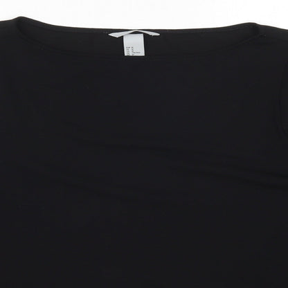 Womens UK Size M H&M Black Basic T-Shirt