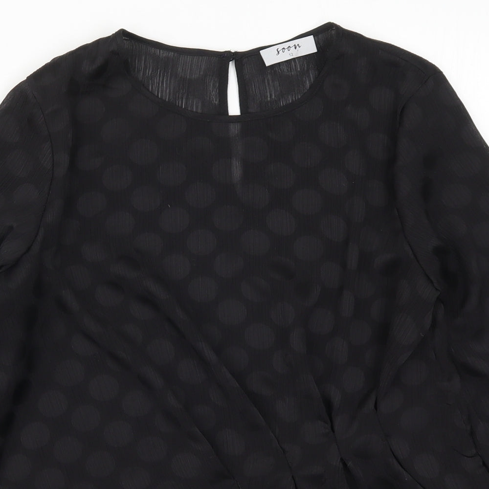 Womens UK Size 12 Soon Blue Basic Blouse
