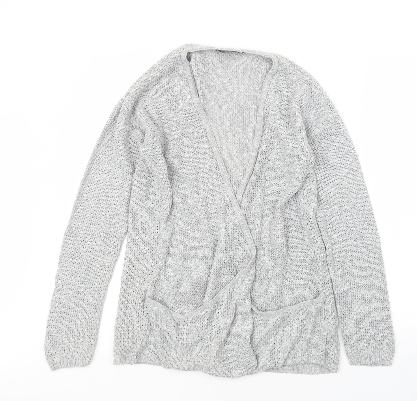 Womens UK Size M PRETTYLITTLETHING Grey Cardigan Jumper
