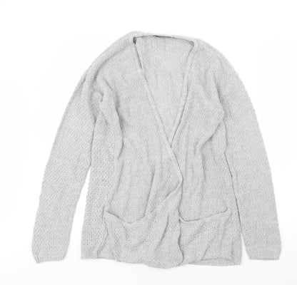 Womens UK Size M PRETTYLITTLETHING Grey Cardigan Jumper