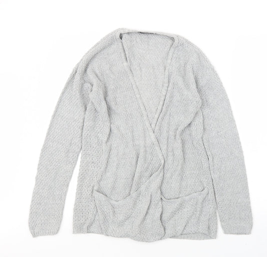 Womens UK Size M PRETTYLITTLETHING Grey Cardigan Jumper