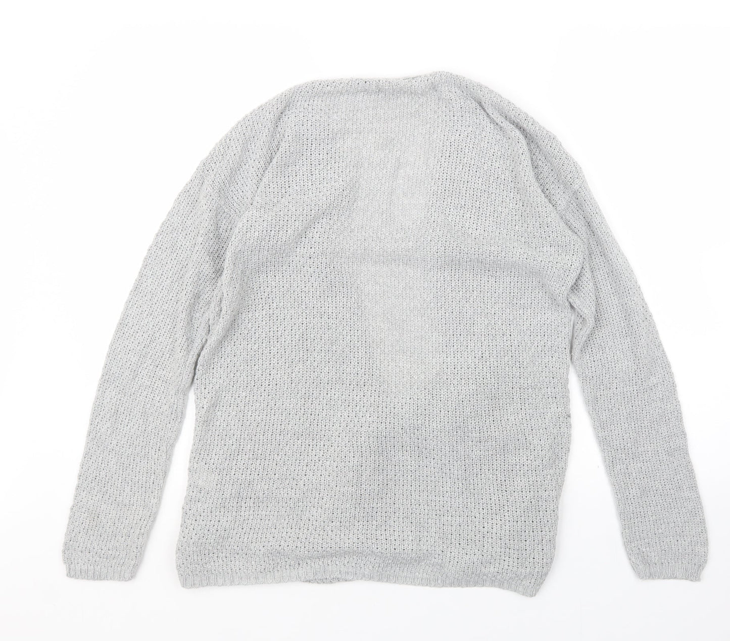 Womens UK Size M PRETTYLITTLETHING Grey Cardigan Jumper