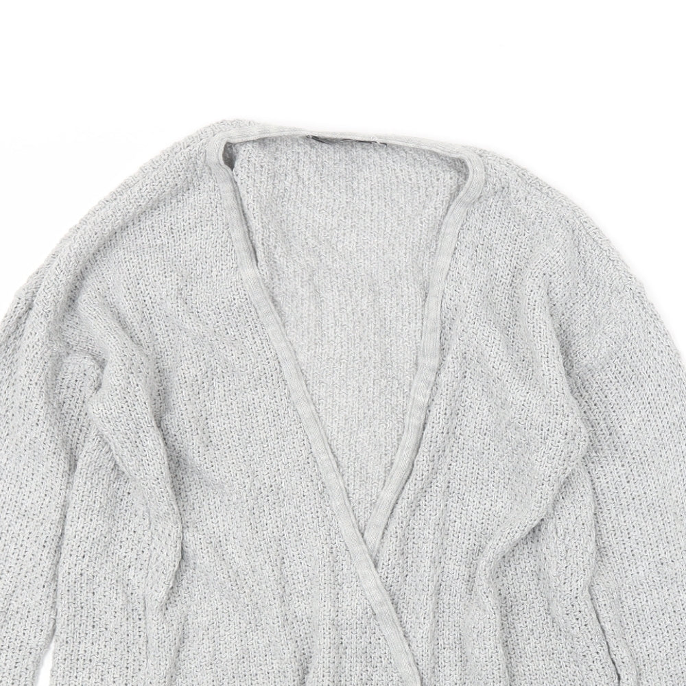 Womens UK Size M PRETTYLITTLETHING Grey Cardigan Jumper
