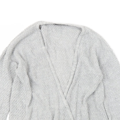 Womens UK Size M PRETTYLITTLETHING Grey Cardigan Jumper