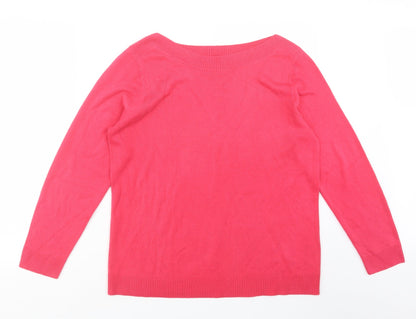 Womens UK Size 16 Preworn Pink Pullover Jumper