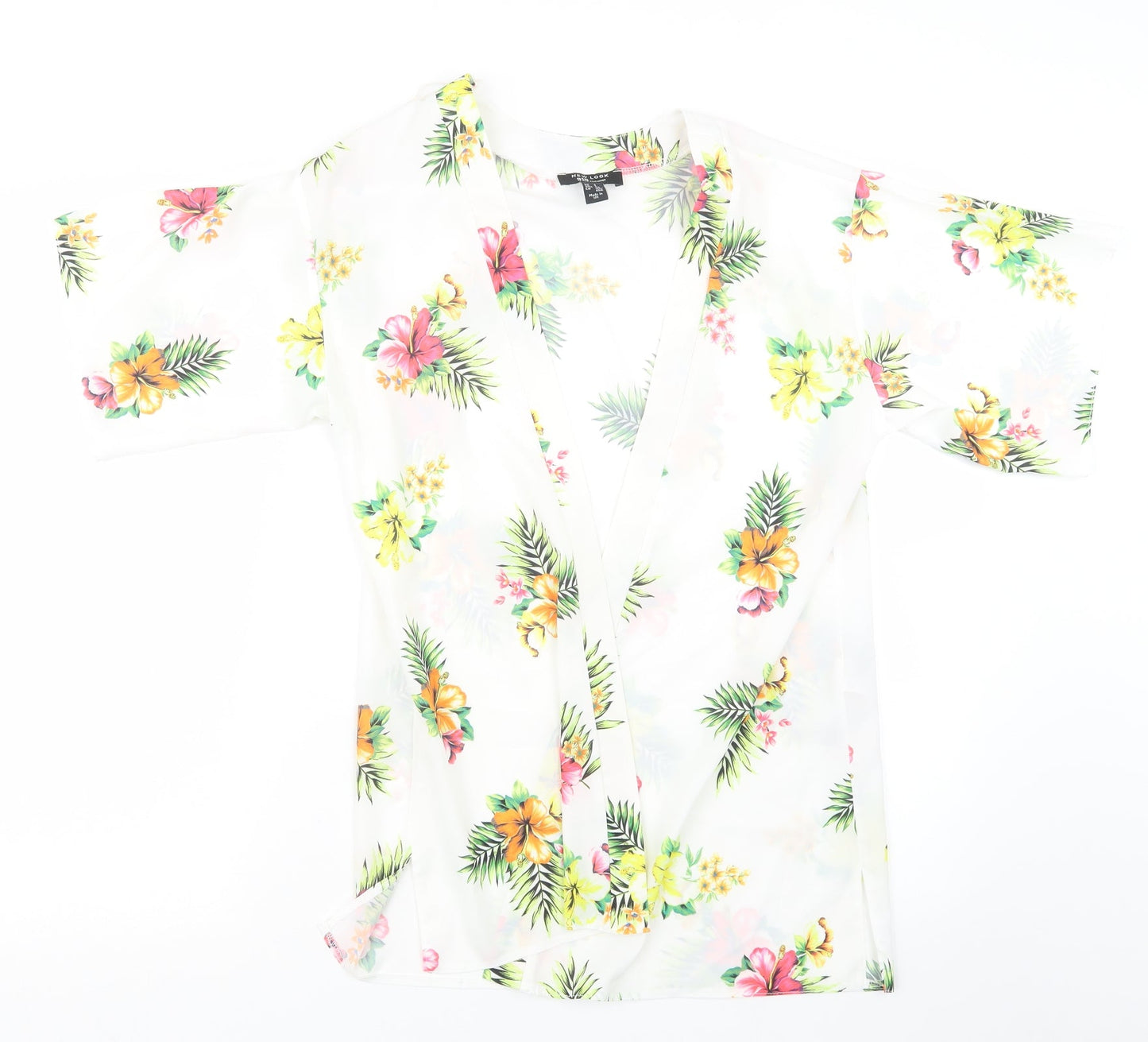 New Look Girls White Floral  Kimono Jacket Size S