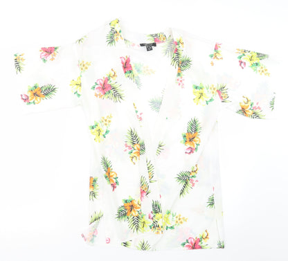 New Look Girls White Floral  Kimono Jacket Size S