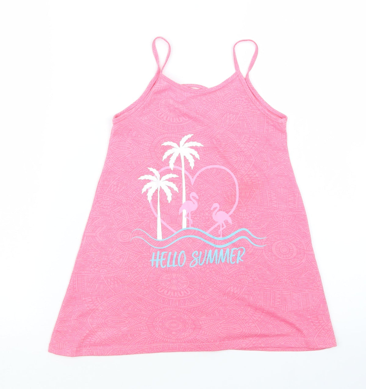 Additional front view of Matalan girls’ pink basic tank, size 4, years