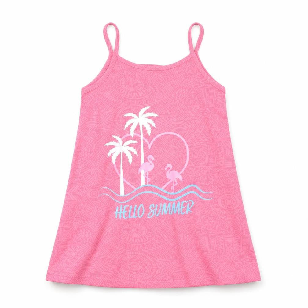 Front view of Matalan girls’ pink basic tank, size 4, years
