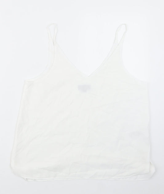 Womens UK Size 12 Topshop White Basic Blouse