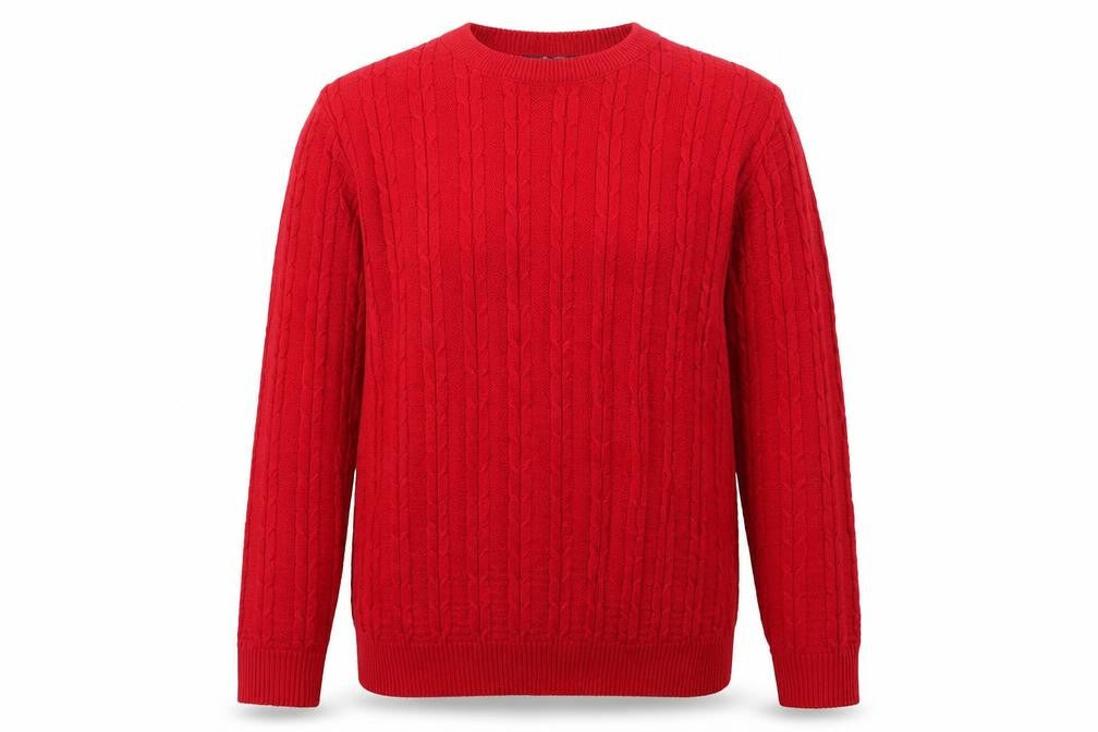 Front view of Pyari women’s red knit jumper, size L