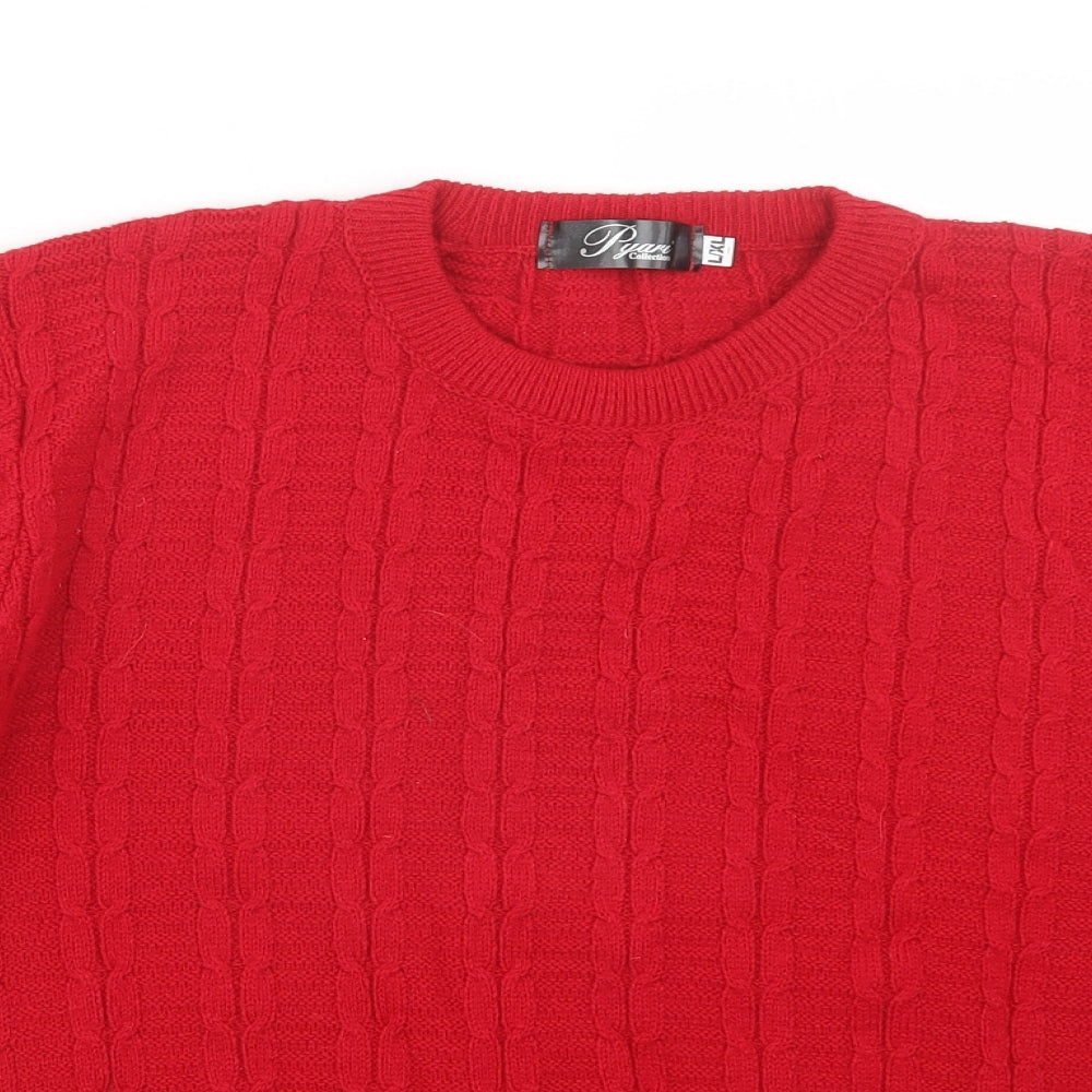 Close-up detail of Pyari women’s red knit jumper, size L