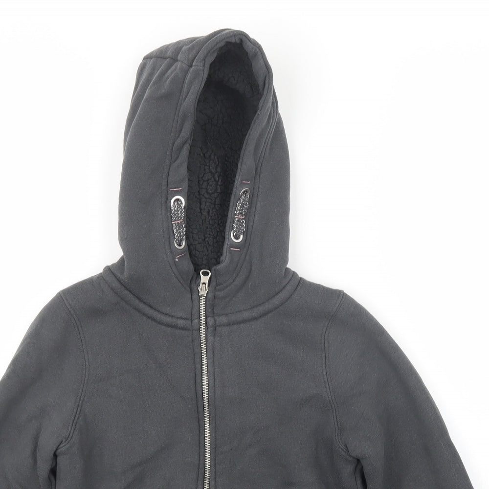 Close-up detail of Nutmeg girls’ grey jacket, size 8-9, years