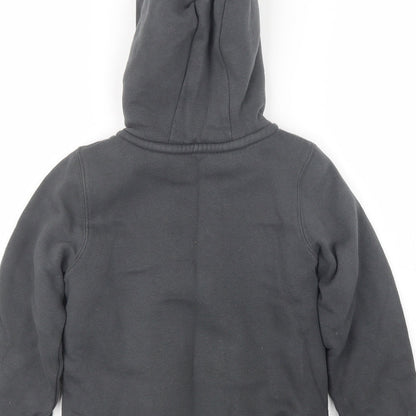 Brand and care label for Nutmeg girls’ grey jacket, size 8-9, years