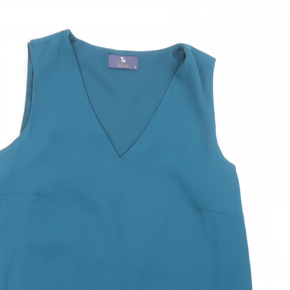 Womens UK Size 12 TU Blue Basic Blouse