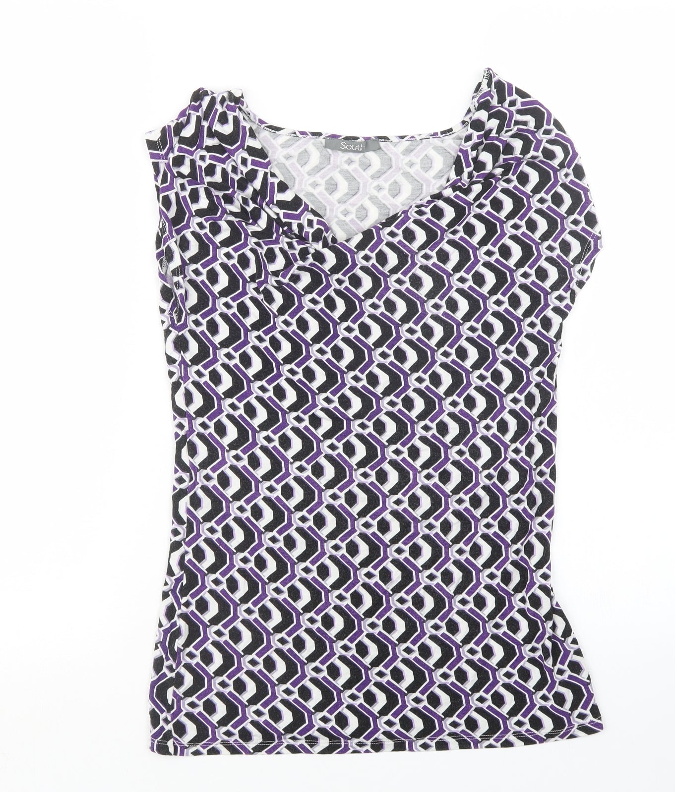 Womens UK Size 8 South Purple Basic T-Shirt