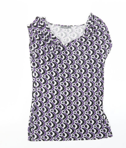Womens UK Size 8 South Purple Basic T-Shirt