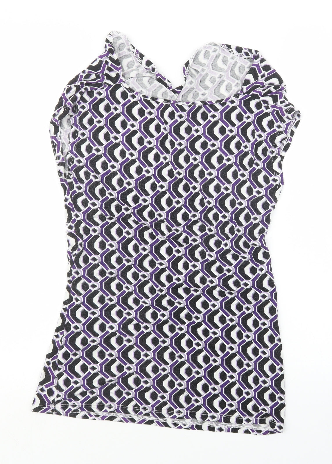 Womens UK Size 8 South Purple Basic T-Shirt