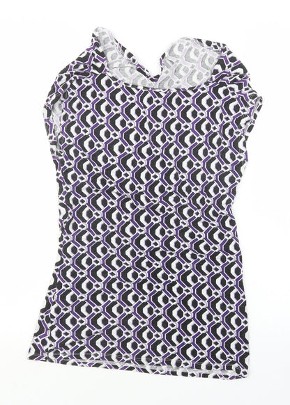 Womens UK Size 8 South Purple Basic T-Shirt