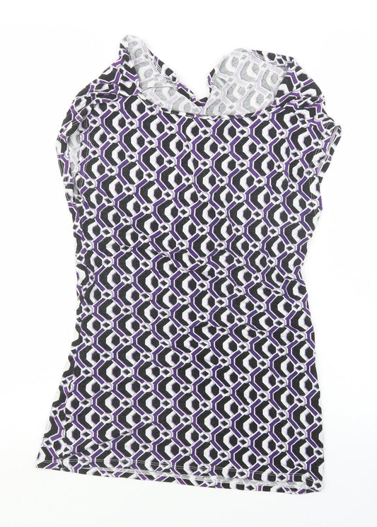 Womens UK Size 8 South Purple Basic T-Shirt