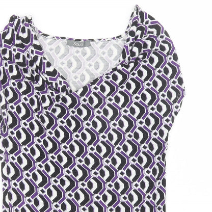 Womens UK Size 8 South Purple Basic T-Shirt