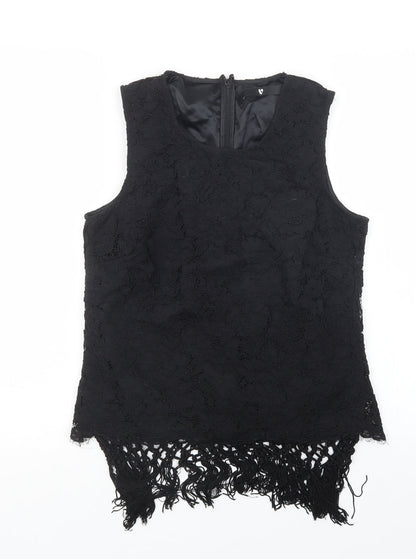 Womens UK Size 10 Very Black Basic Blouse