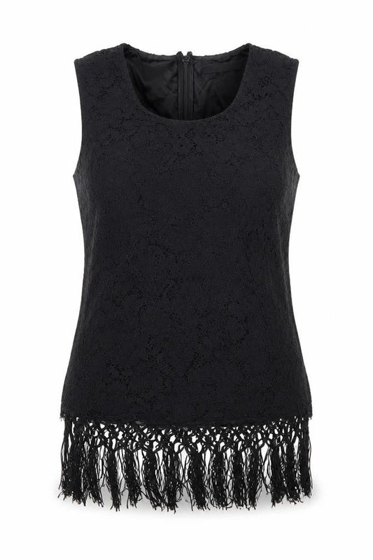 Front view of Very women’s black basic blouse, size UK 10