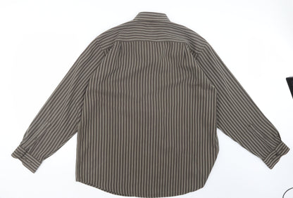 Mens UK Size L EWM Brown  Button-Up Long Sleeve Casual Shirt