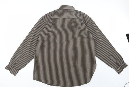 Mens UK Size L EWM Brown  Button-Up Long Sleeve Casual Shirt