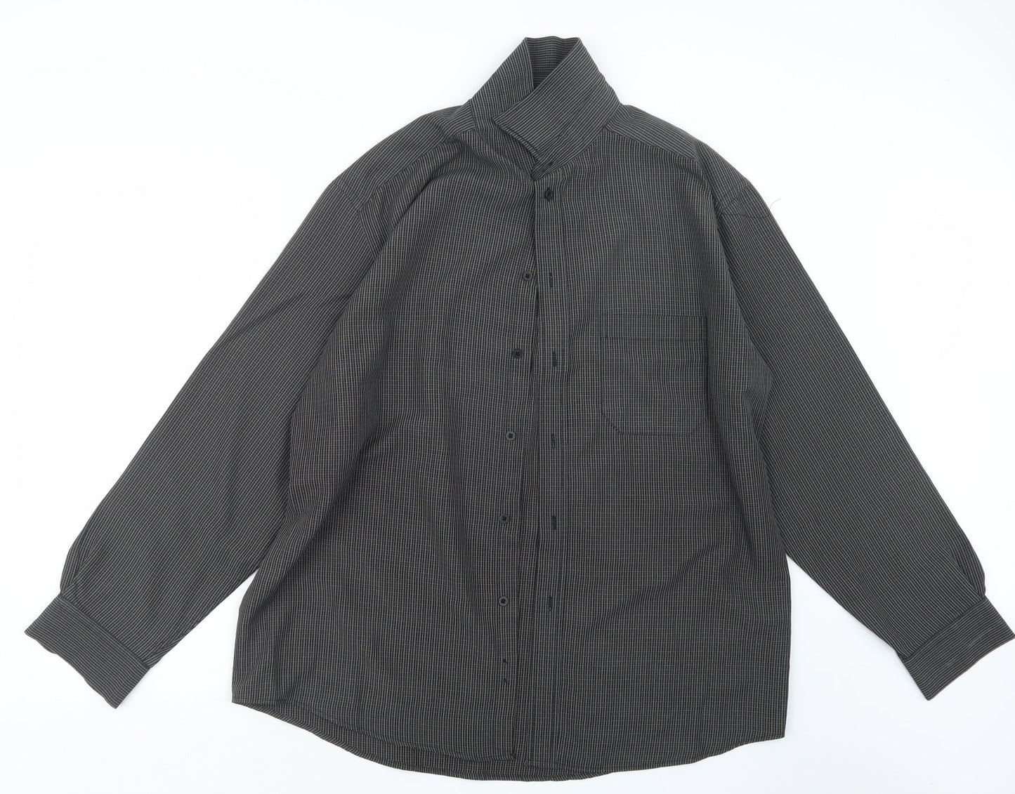 Mens UK Size L EWM Brown  Button-Up Long Sleeve Casual Shirt