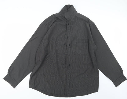 Mens UK Size L EWM Brown  Button-Up Long Sleeve Casual Shirt
