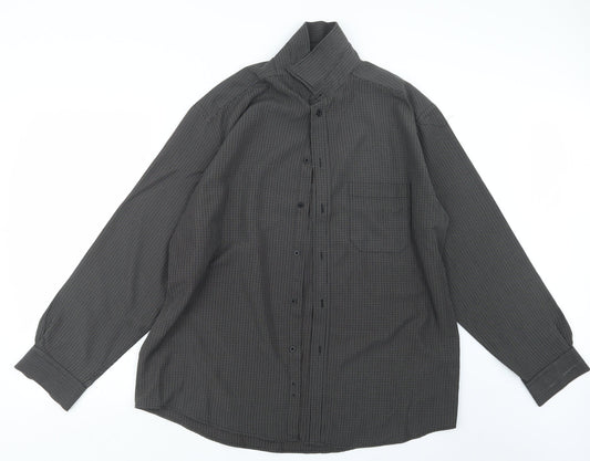 Mens UK Size L EWM Brown  Button-Up Long Sleeve Casual Shirt