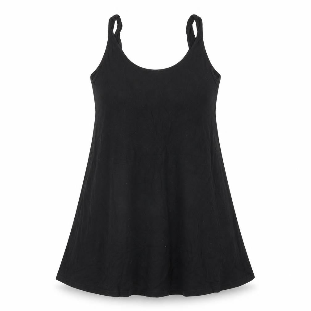 Front view of Divided by H&M women’s black basic tank, size UK 12