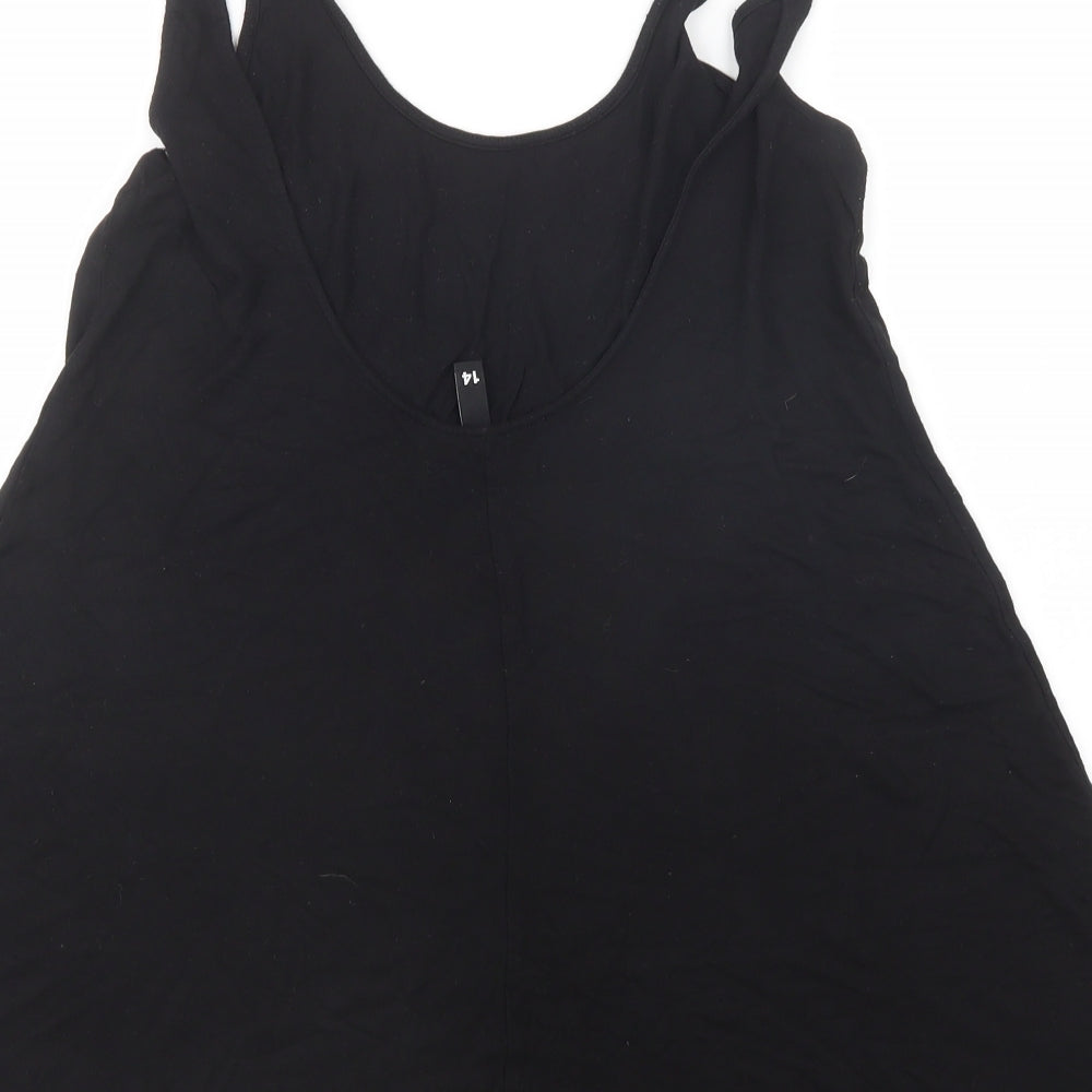 Womens UK Size 12 Divided by H&M Black Basic Tank